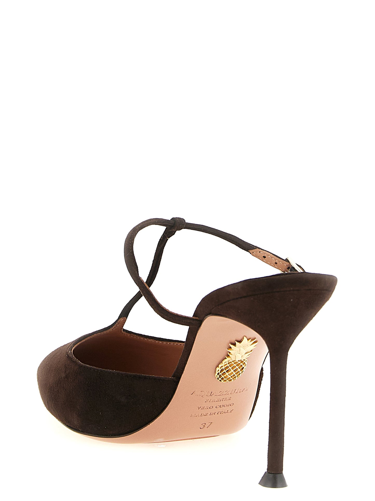 High-Heel Stiletto Mules Pumps Heels by Aquazzura for women in suede goatskin leather brown features an effortlessly chic silhouette from the Women's Suede Goatskin Leather High-Heel Stiletto Mules Pumps Heels collection, showcasing a stiletto high-heel and effortlessly chic pointed toe style for a effortlessly chic look.