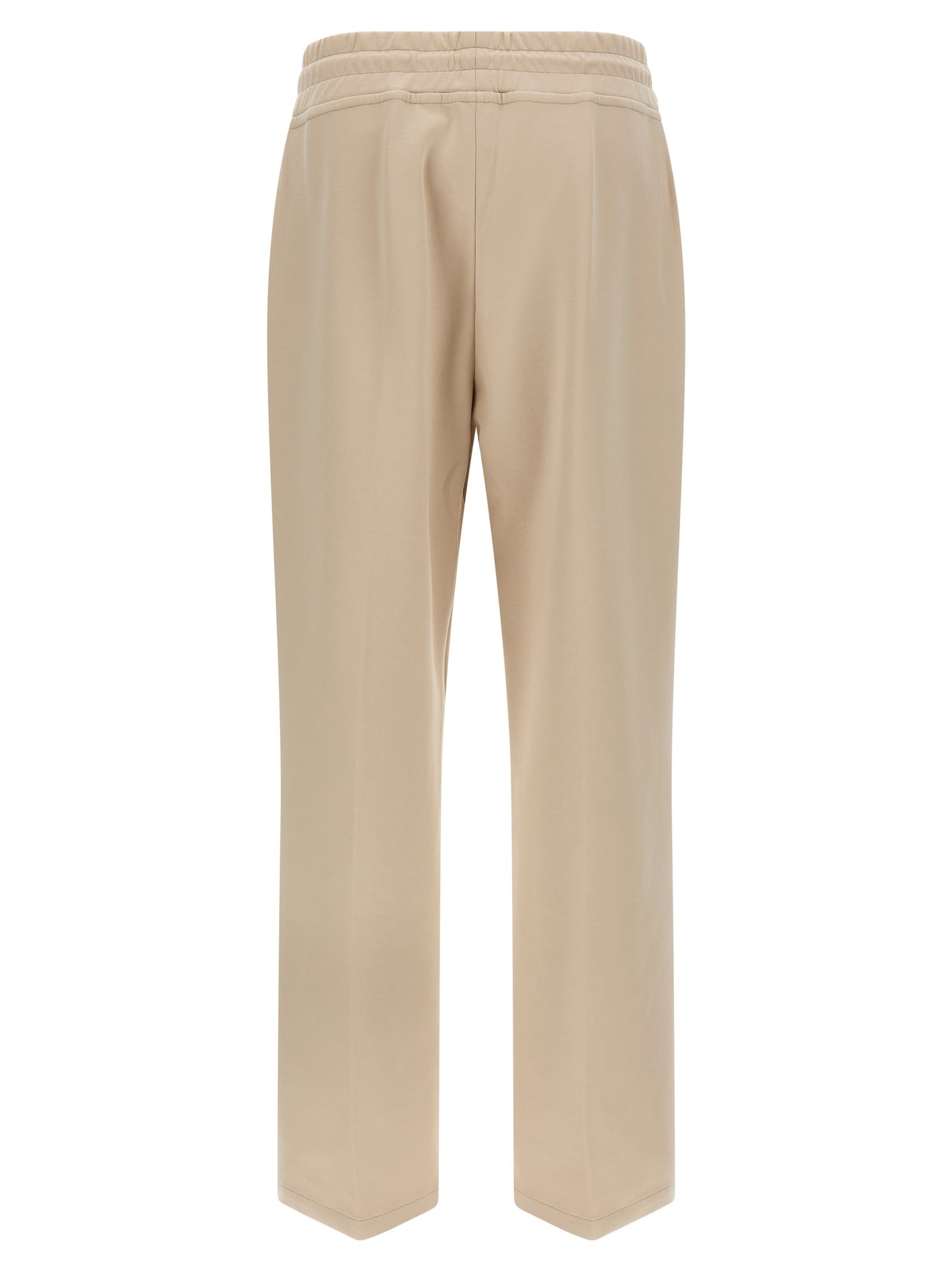 Pants by MooRER for women in stretch polyester cotton beige showcases a unrivaled comfort silhouette, featuring a wide cut and long with a high rise for a unrivaled comfort and refined aesthetic.