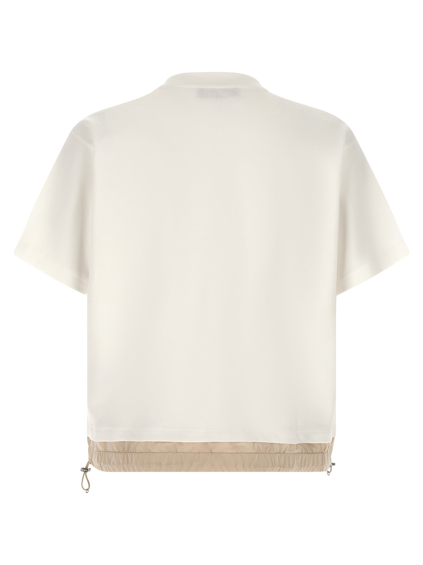 Activewear T-Shirt by MooRER for women in polyamide cotton beige features an contemporary design with , a length, and a contemporary crew neckline.