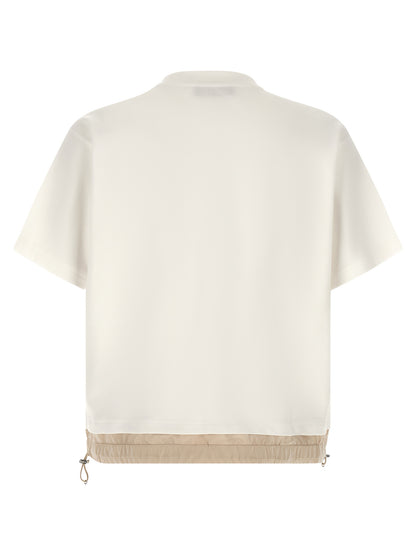 Activewear T-Shirt by MooRER for women in polyamide cotton beige features an contemporary design with , a length, and a contemporary crew neckline.