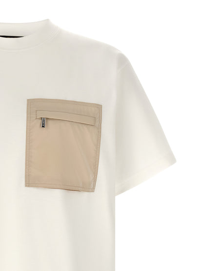 Activewear T-Shirt by MooRER for women in polyamide cotton beige features a dynamic silhouette with and crew neckline enhanced by functional .