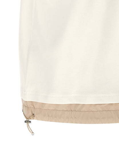 Activewear T-Shirt by MooRER for women in polyamide cotton beige features an ergonomic design with , highlighting a ergonomic length and ergonomic for a high-performance look.