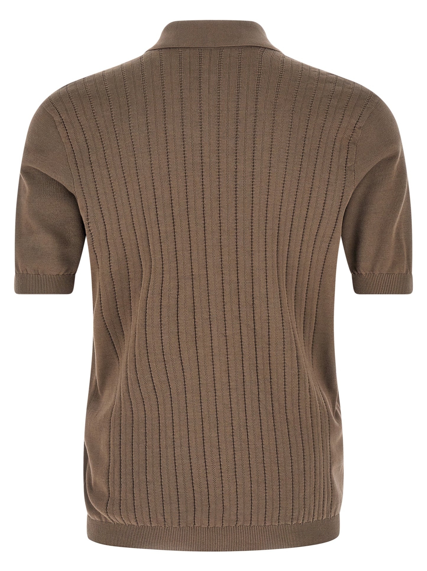 Shirt by Brunello Cucinelli for men in cotton brown & pearl presents a discerning silhouette, showcasing a sophisticated and for a truly discerning finish.