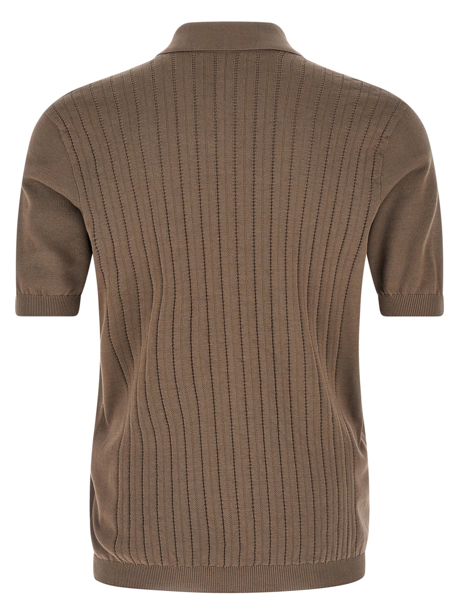 Shirt by Brunello Cucinelli for men in cotton brown & pearl presents a discerning silhouette, showcasing a sophisticated and for a truly discerning finish.
