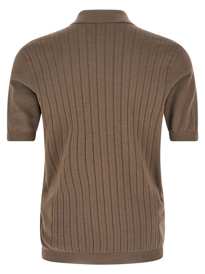 Shirt by Brunello Cucinelli for men in cotton brown & pearl presents a discerning silhouette, showcasing a sophisticated and for a truly discerning finish.