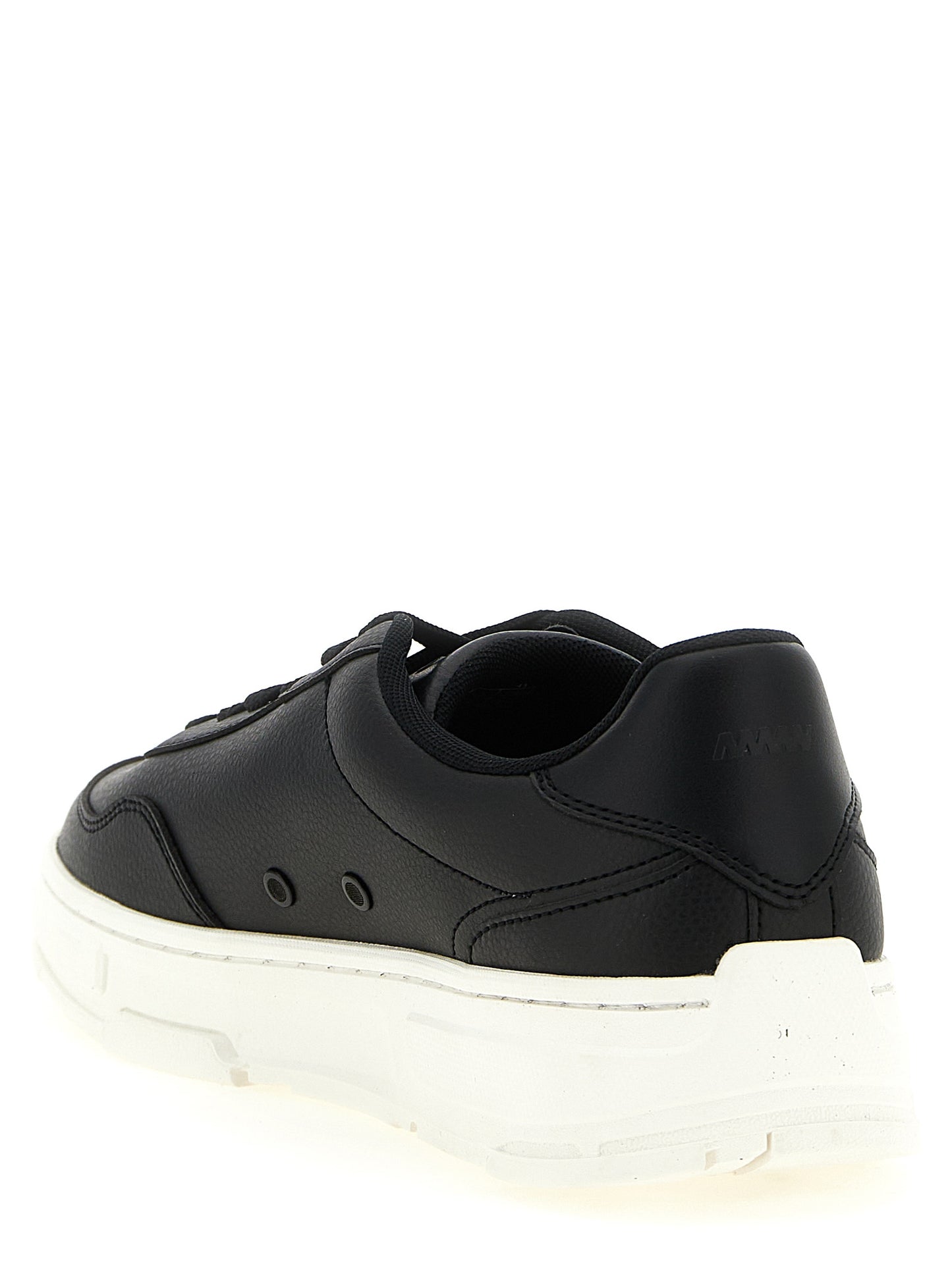 Sneakers by Hugo Boss for men in polyester faux leather black presents a on trend silhouette from the Men's Low Top Polyester Faux Leather Sneakers collection, showcasing a on trend low-top style for an elevated aesthetic.