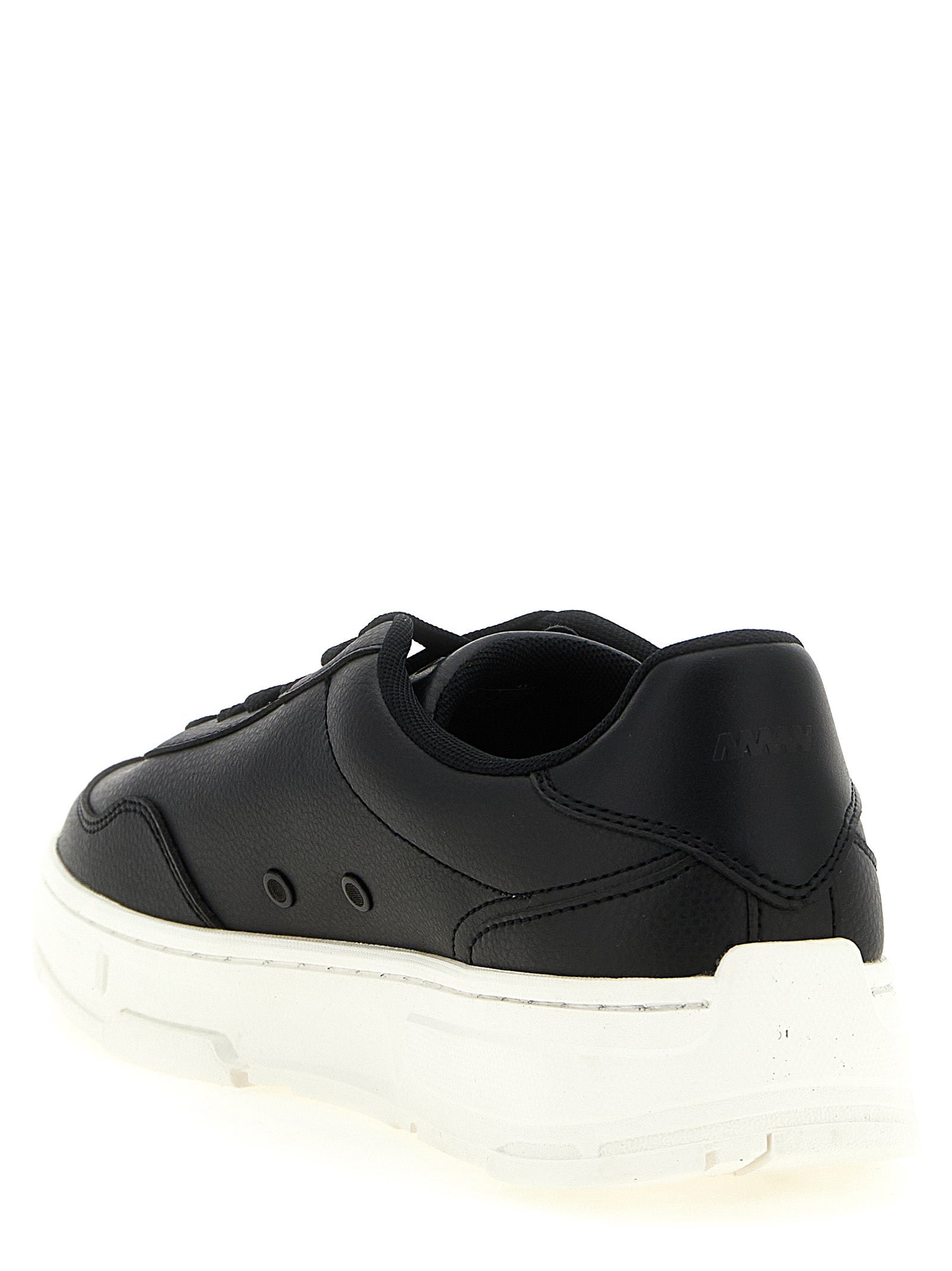 Sneakers by Hugo Boss for men in polyester faux leather black presents a on trend silhouette from the Men's Low Top Polyester Faux Leather Sneakers collection, showcasing a on trend low-top style for an elevated aesthetic.