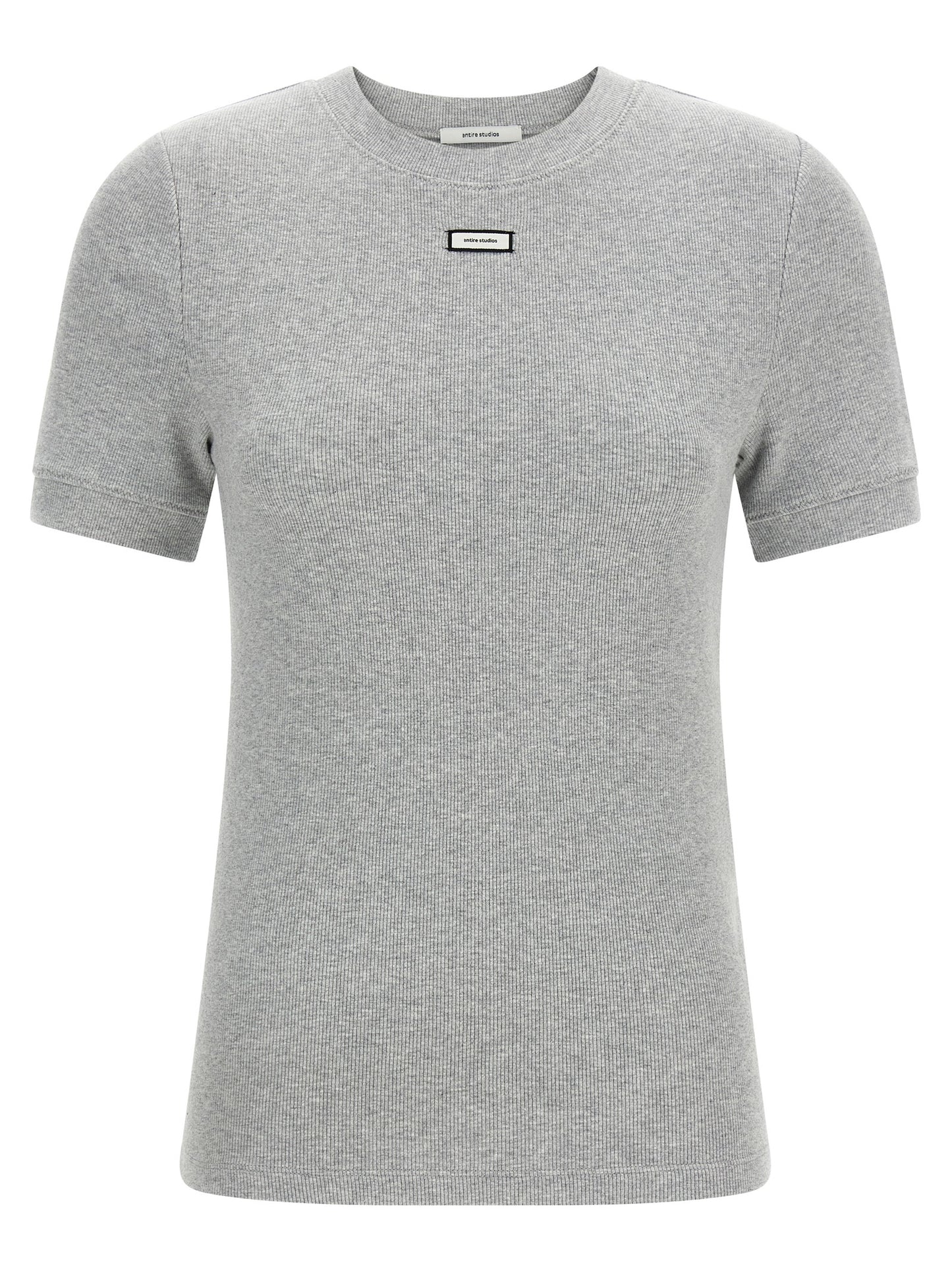 T-Shirt by Entire Studios for women in stretch cotton gray showcases a fashionable silhouette, elegantly detailed with a fashionable and crew neckline for a sophisticated, high-fashion look.