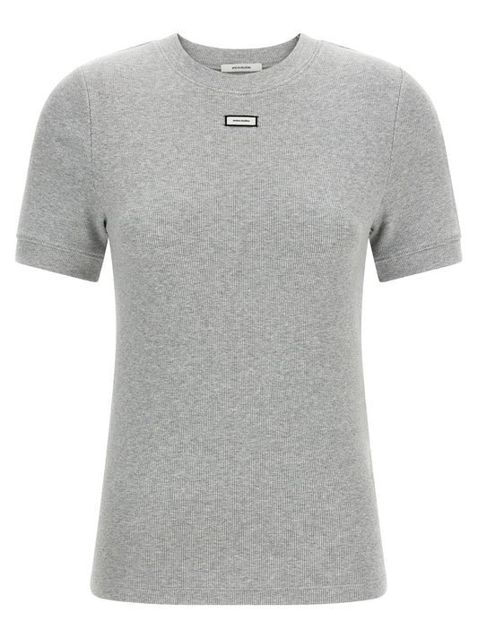 T-Shirt by Entire Studios for women in stretch cotton gray showcases a fashionable silhouette, elegantly detailed with a fashionable and crew neckline for a sophisticated, high-fashion look.