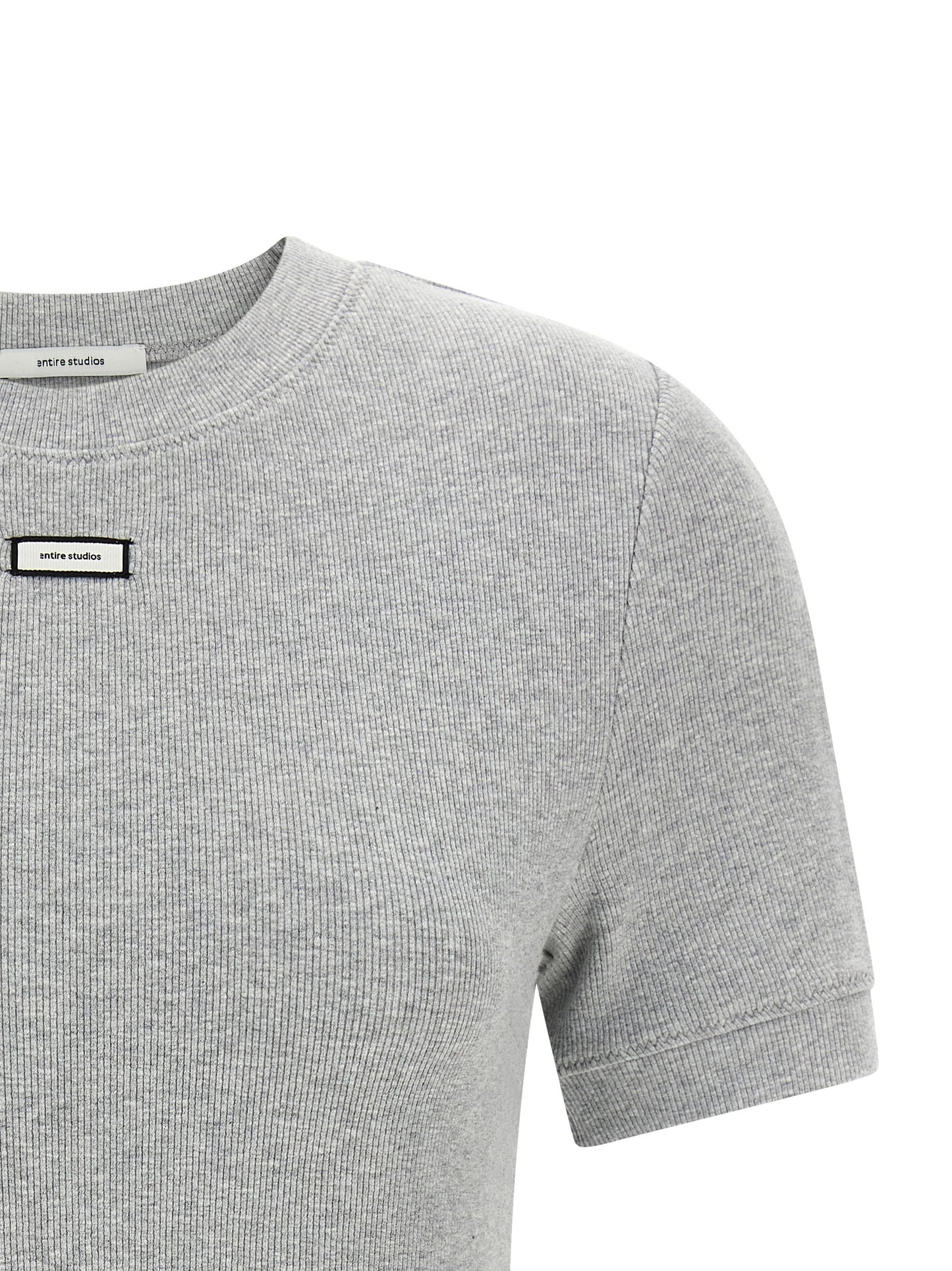 T-Shirt by Entire Studios for women in stretch cotton gray showcases a chic silhouette, artfully detailed with a chic and for a chic finish.