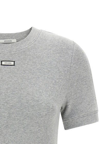 T-Shirt by Entire Studios for women in stretch cotton gray showcases a chic silhouette, artfully detailed with a chic and for a chic finish.