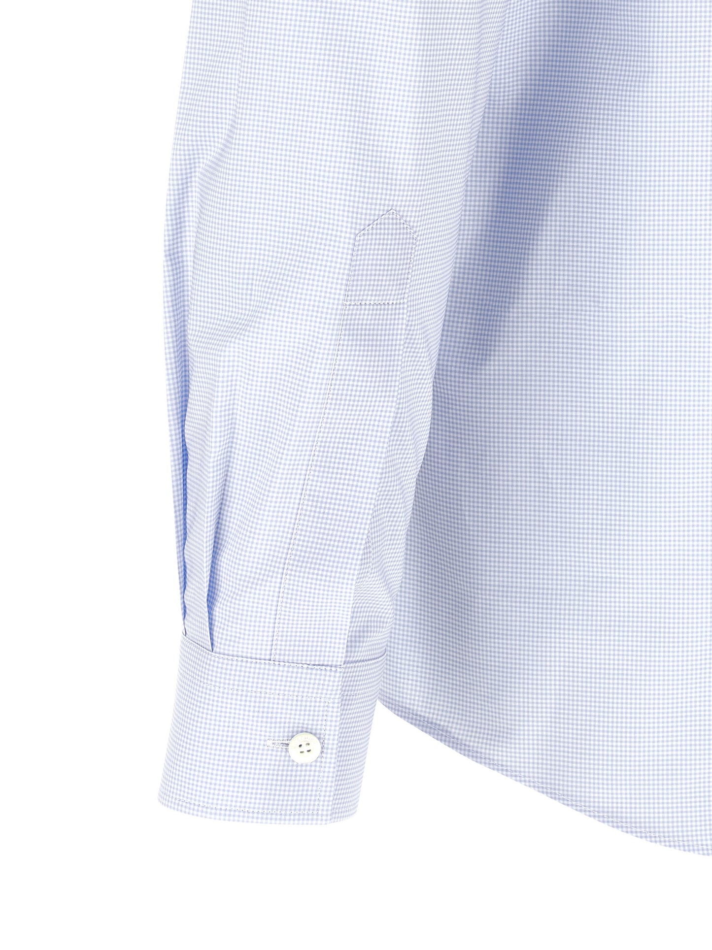 Shirt by Moschino for men in cotton light-blue & print features an polished silhouette, showcasing a sophisticated and detail for a truly polished finish.