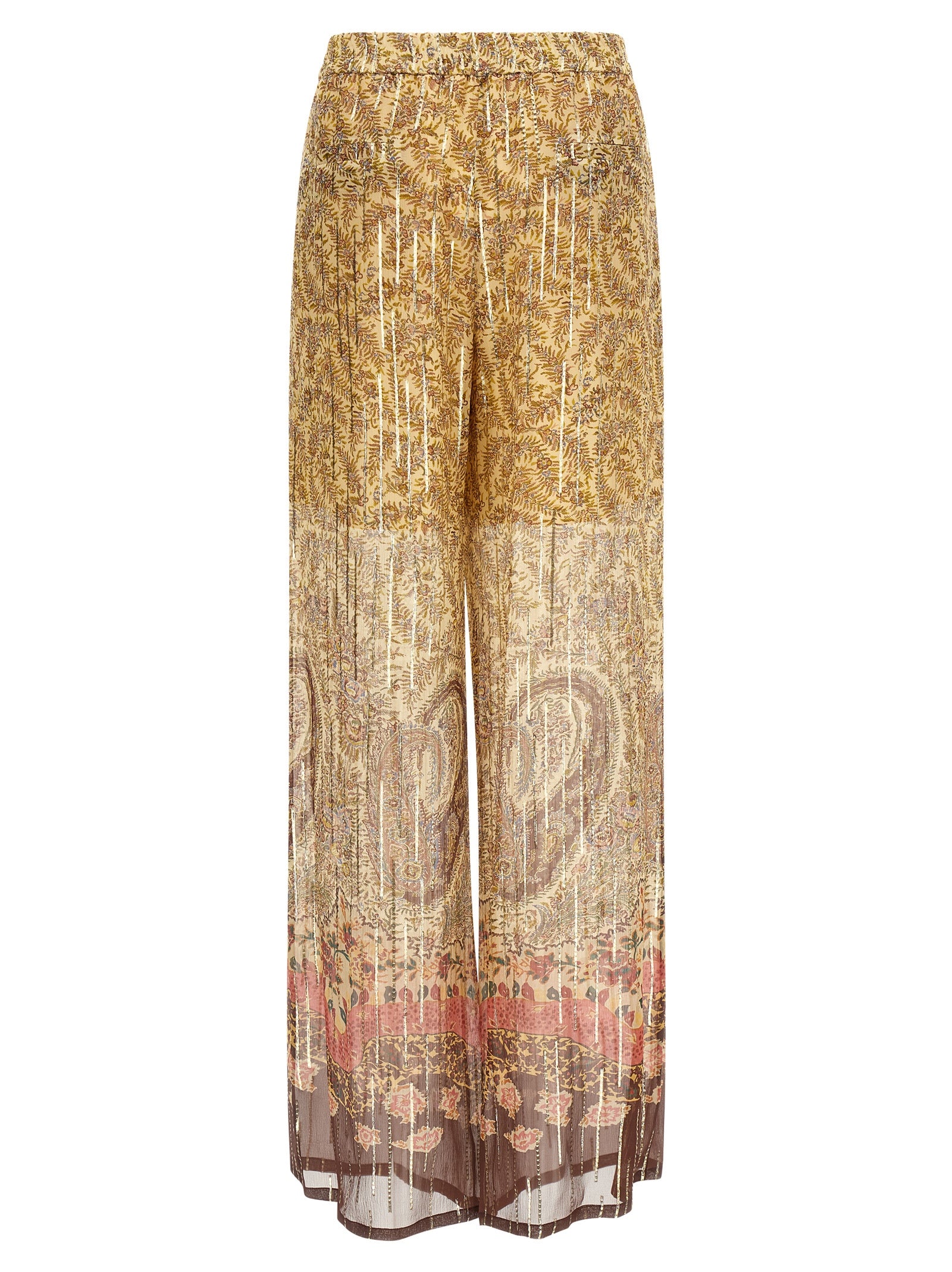 Casual Pants by Valentino Garavani for women in metallized fiber & silk multicolor, paisley & print presents a refined pantology silhouette, artfully defined by a refined pantology wide, long, and a sophisticated .