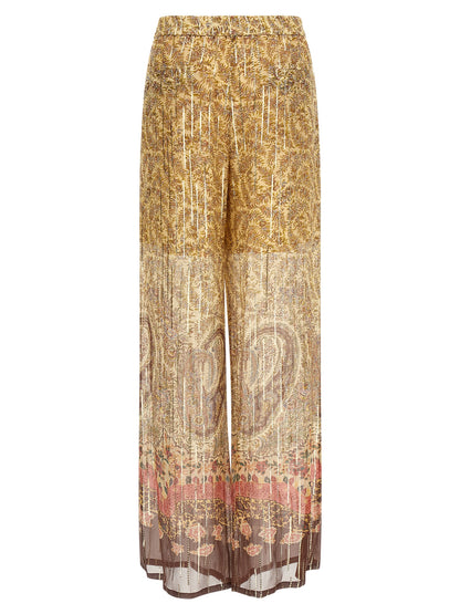 Casual Pants by Valentino Garavani for women in metallized fiber & silk multicolor, paisley & print presents a refined pantology silhouette, artfully defined by a refined pantology wide, long, and a sophisticated .