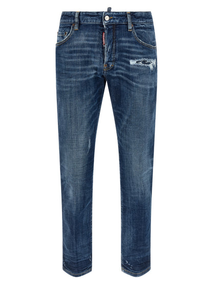 Dsquared² Men's Low Rise Stretch Denim Cotton Polyester Jeans - Blue