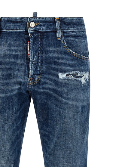 Dsquared² Men's Low Rise Stretch Denim Cotton Polyester Jeans - Blue