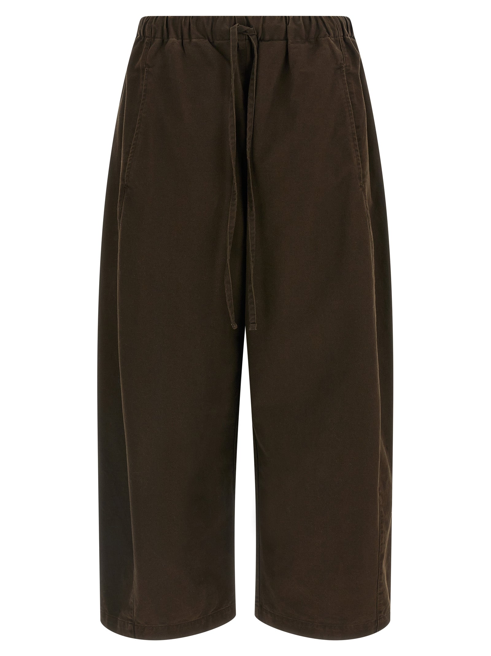 Casual Pants by Entire Studios for women in cotton brown presents a tailored silhouette, showcasing a tailored and long cut with a refined for a truly tailored aesthetic.