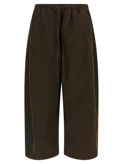 Casual Pants by Entire Studios for women in cotton brown presents a tailored silhouette, showcasing a tailored and long cut with a refined for a truly tailored aesthetic.