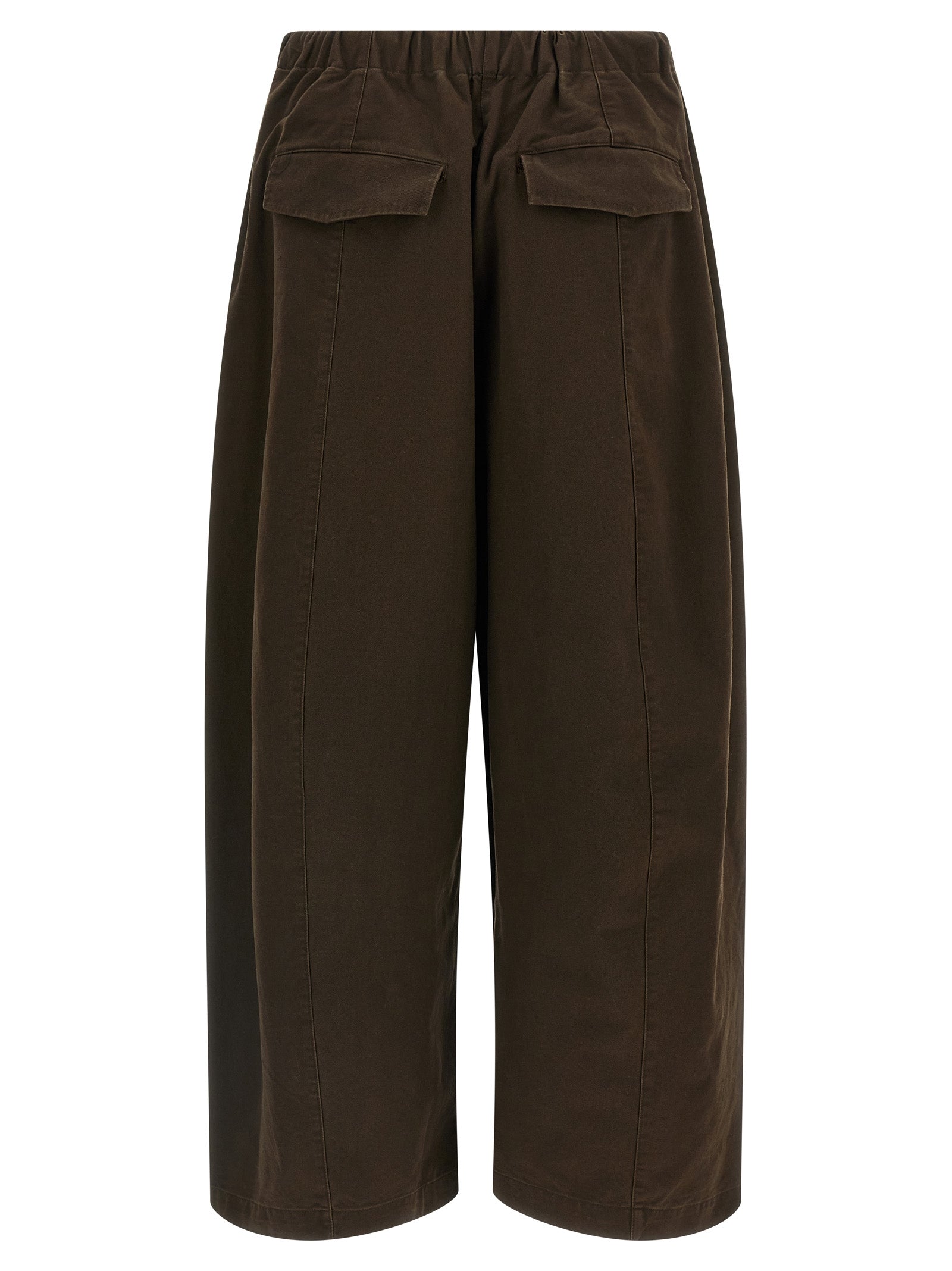 Casual Pants by Entire Studios for women in cotton brown presents a tailored silhouette, showcasing a tailored and long cut with a refined for a truly tailored aesthetic.