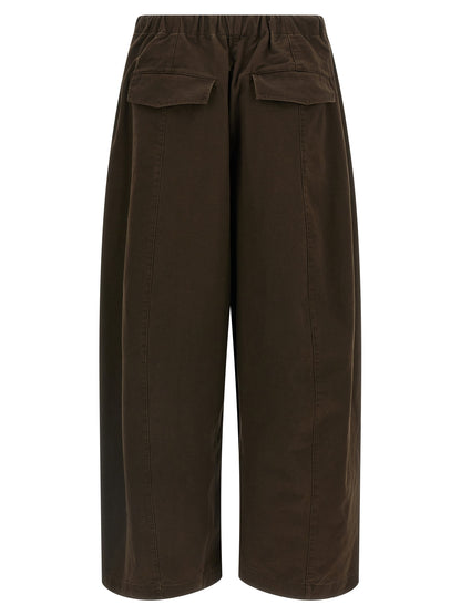 Casual Pants by Entire Studios for women in cotton brown presents a tailored silhouette, showcasing a tailored and long cut with a refined for a truly tailored aesthetic.