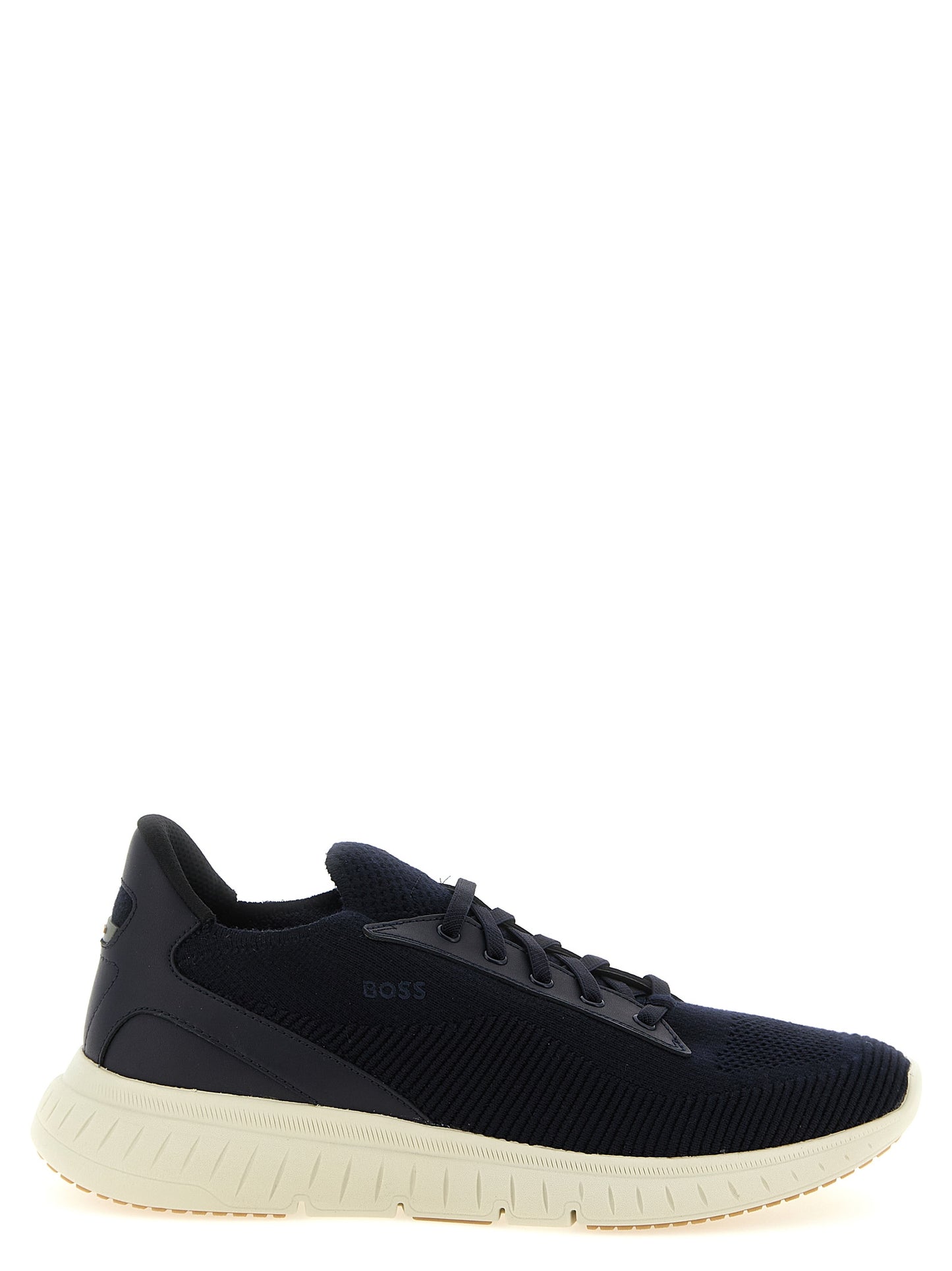 Athletic Sneakers by Hugo Boss for men in eva & bos taurus cowhide leather blue features an effortless chic silhouette, showcasing the signature slip-on style of the Men's Slip On EVA & Bos Taurus Cowhide Leather Athletic Sneakers collection with a truly effortless chic finish.
