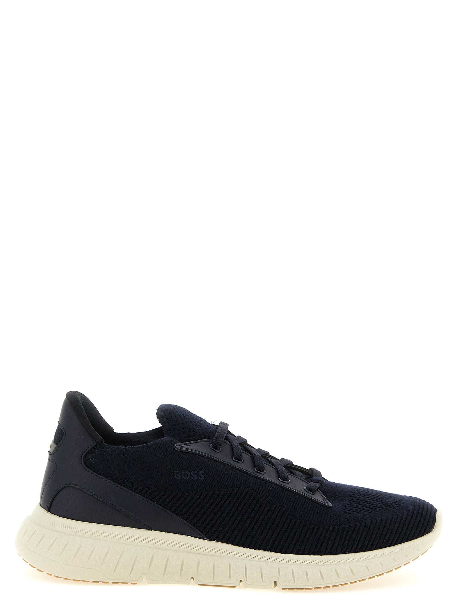 Athletic Sneakers by Hugo Boss for men in eva & bos taurus cowhide leather blue features an effortless chic silhouette, showcasing the signature slip-on style of the Men's Slip On EVA & Bos Taurus Cowhide Leather Athletic Sneakers collection with a truly effortless chic finish.