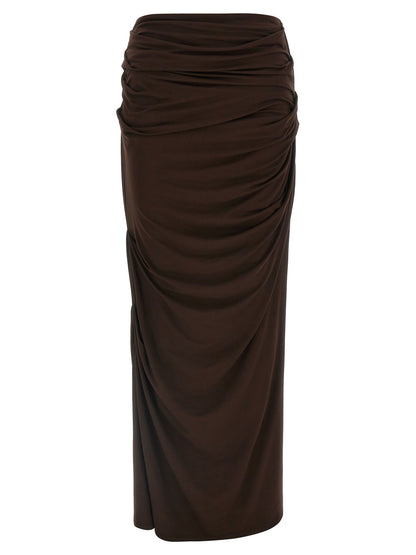 Entire Studios Brown Viscose Mini Skirt