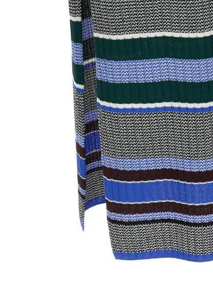 Dress by PINKO for women in polyamide viscose multicolor & striped features a dramatic silhouette, showcasing an elegant and that flows into a dramatic maxi long.