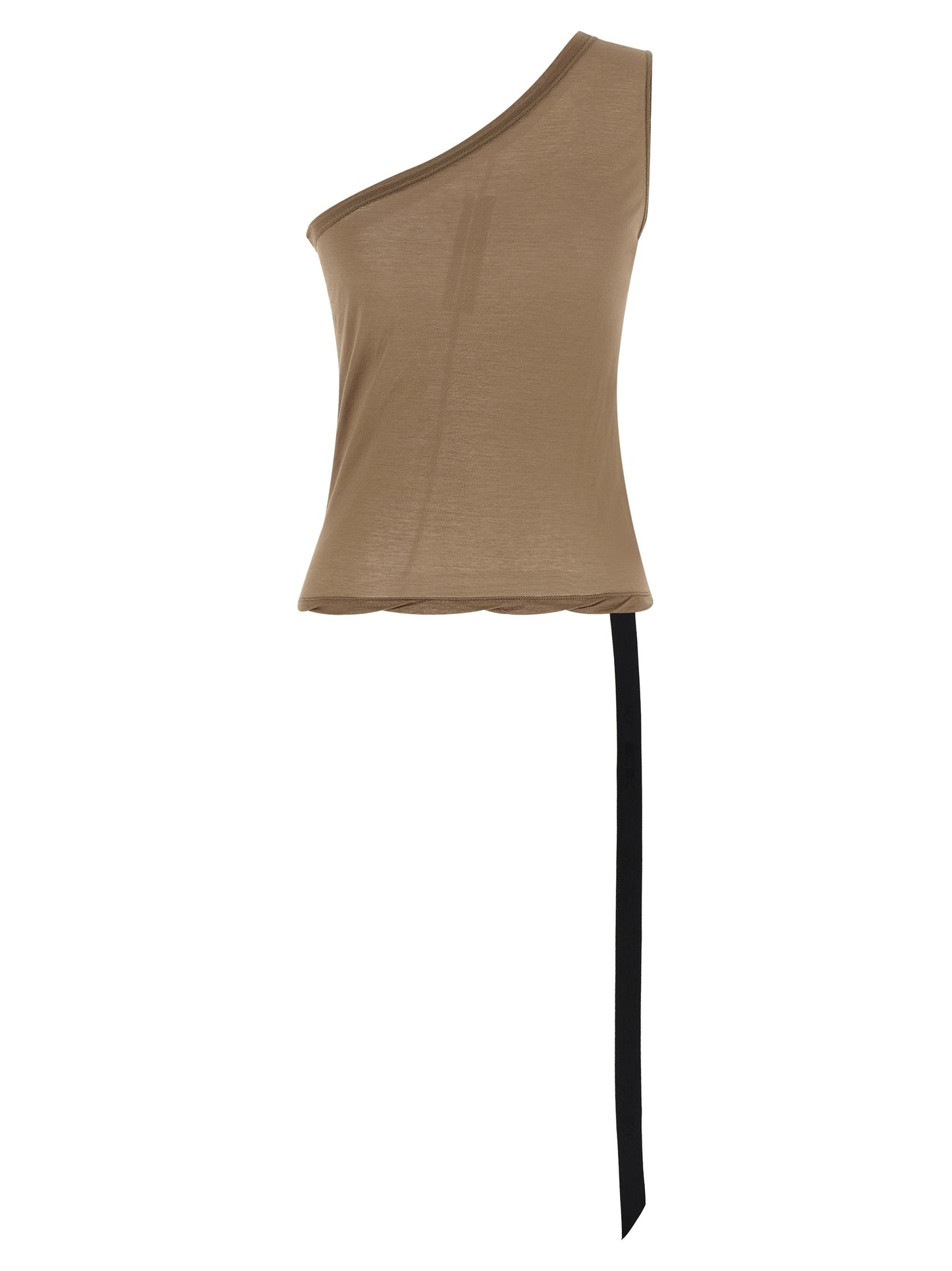 T-Shirt by DRKSHDW for women in cotton beige showcases a chic silhouette, artfully detailed with a chic asymmetric neckline and sleeveless for a chic finish.
