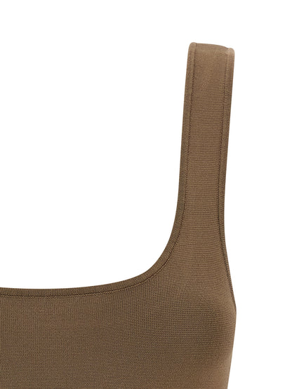 T-Shirt by Entire Studios for women in polyester & viscose brown showcases a fashionable silhouette, elegantly detailed with a fashionable and for a sophisticated, high-fashion look.