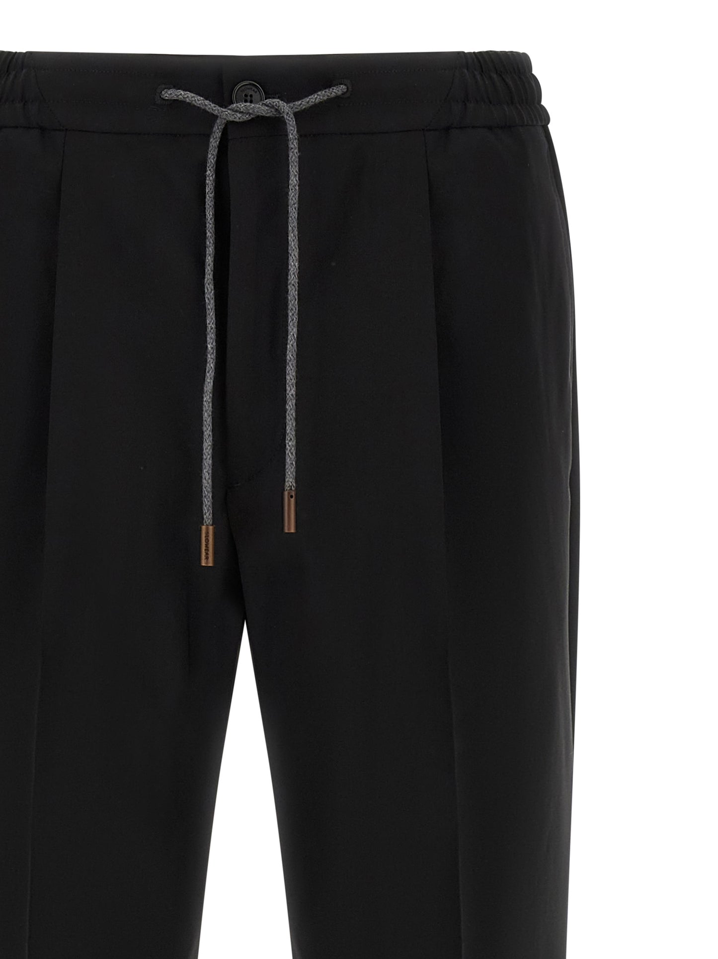 Trousers by Incotex for men in plush virgin wool black presents a perennial silhouette, meticulously tailored with a straight-leg & relaxed-fit cut, long finish, and an elegant .