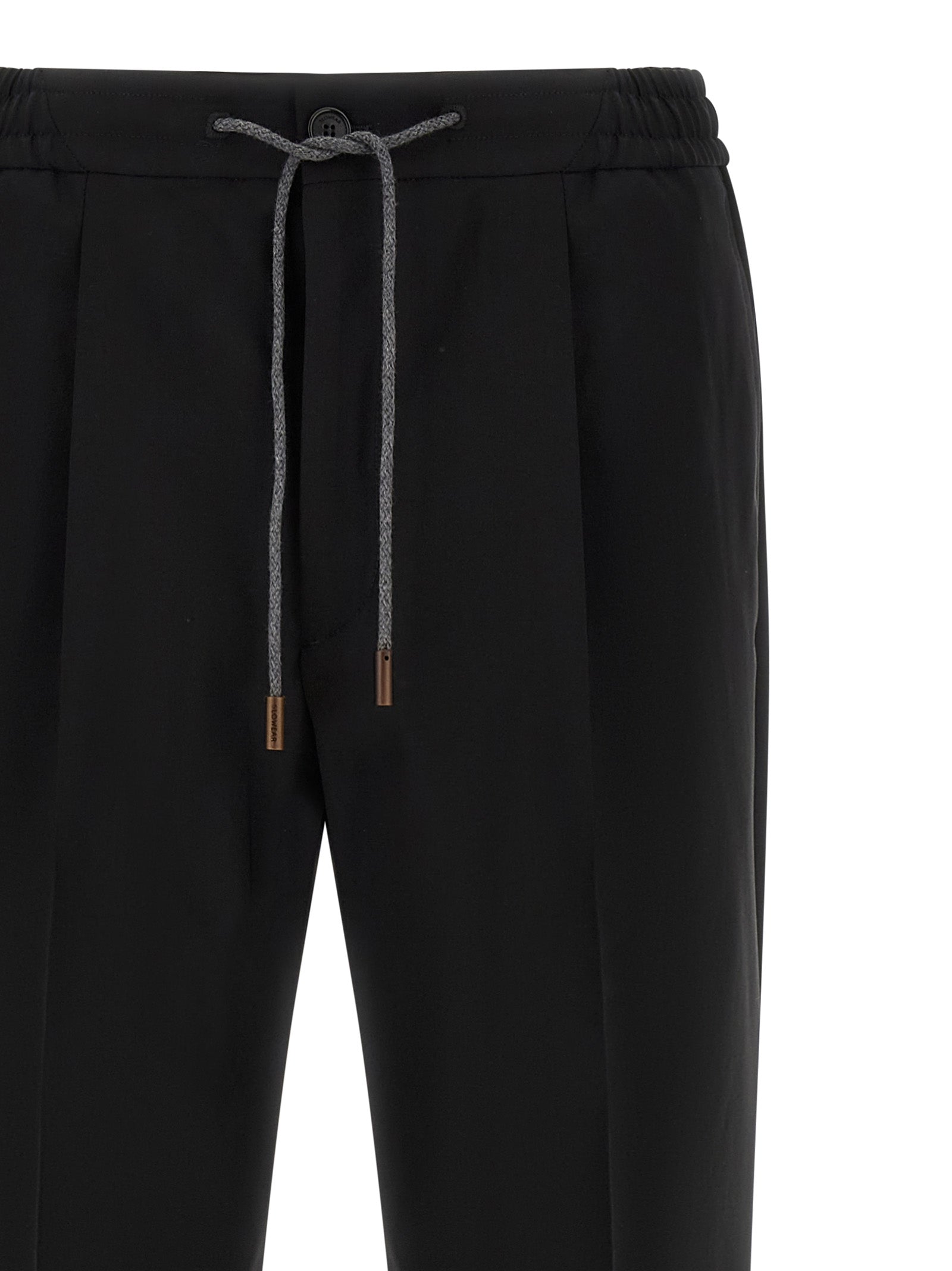 Trousers by Incotex for men in plush virgin wool black presents a perennial silhouette, meticulously tailored with a straight-leg & relaxed-fit cut, long finish, and an elegant .