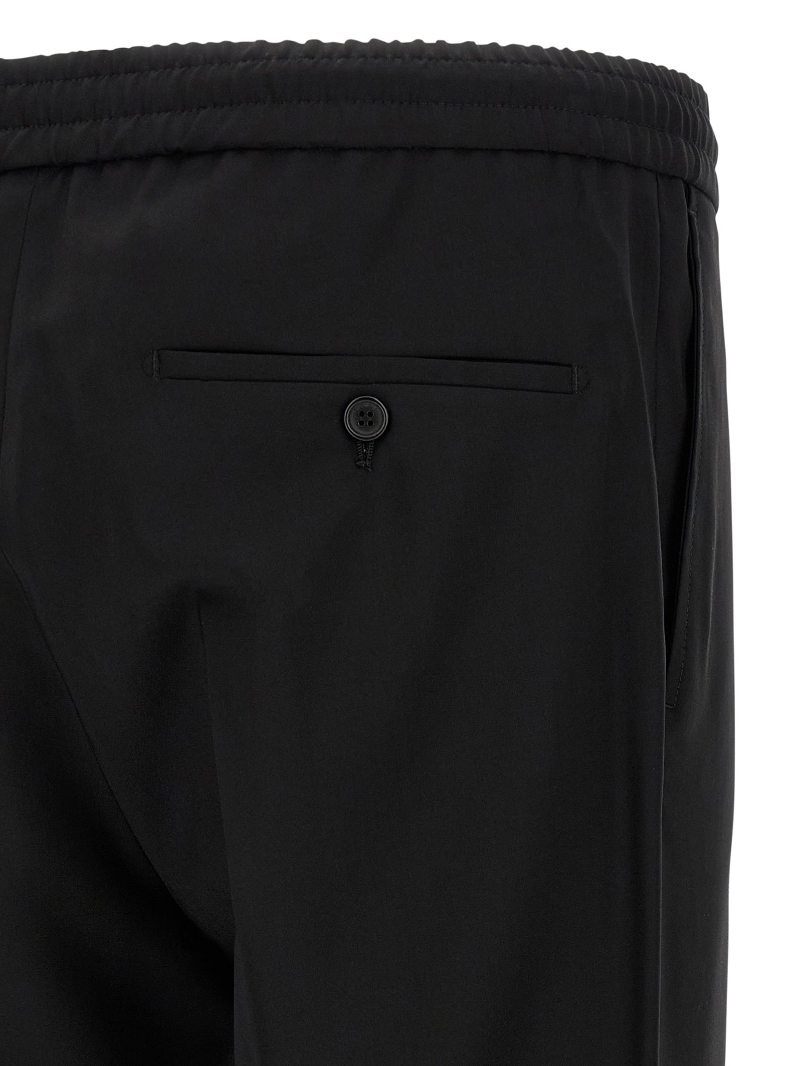 Trousers by Incotex for men in plush virgin wool black features a sculptural silhouette, showcasing a sculptural straight-leg & relaxed-fit and long with a sophisticated for a sculptural finish.