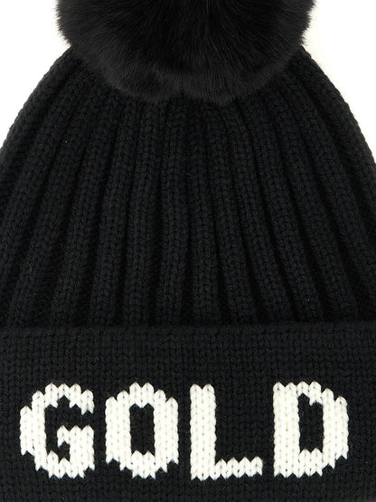GOLDBERGH Black Marabou Beanie