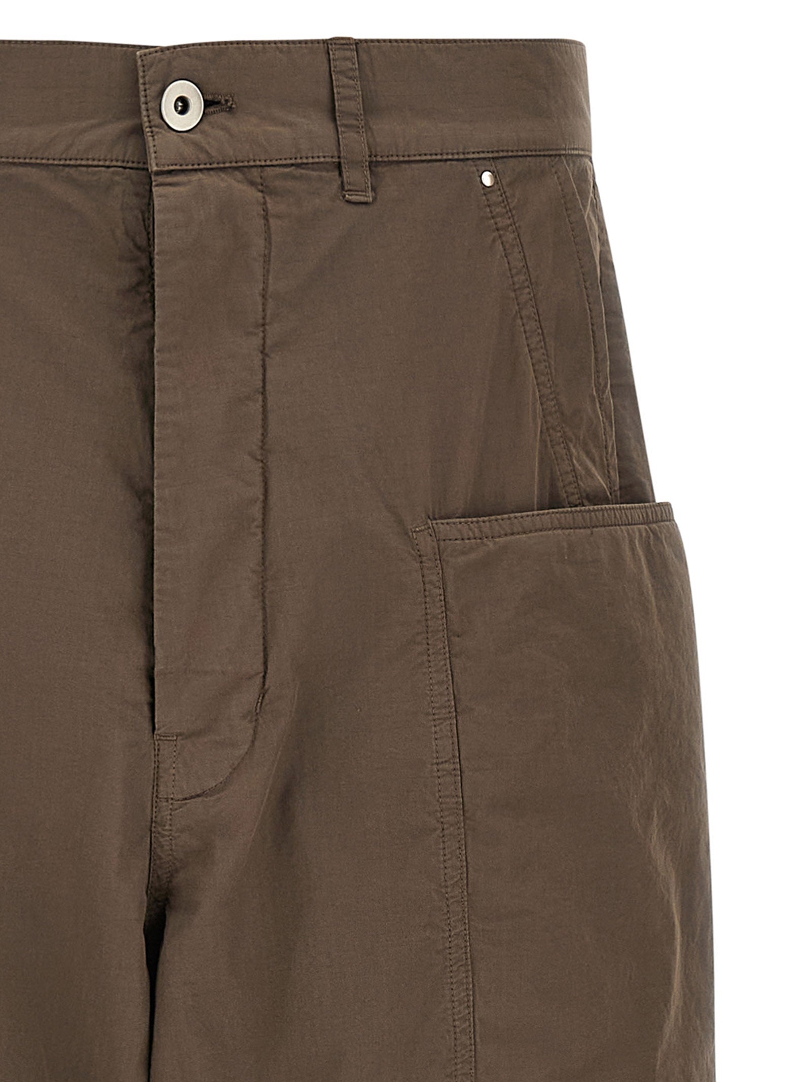 Cargo Pants by DRKSHDW for men in cotton brown & patterned features a architectural relaxed-fit & wide with a architectural long and architectural .