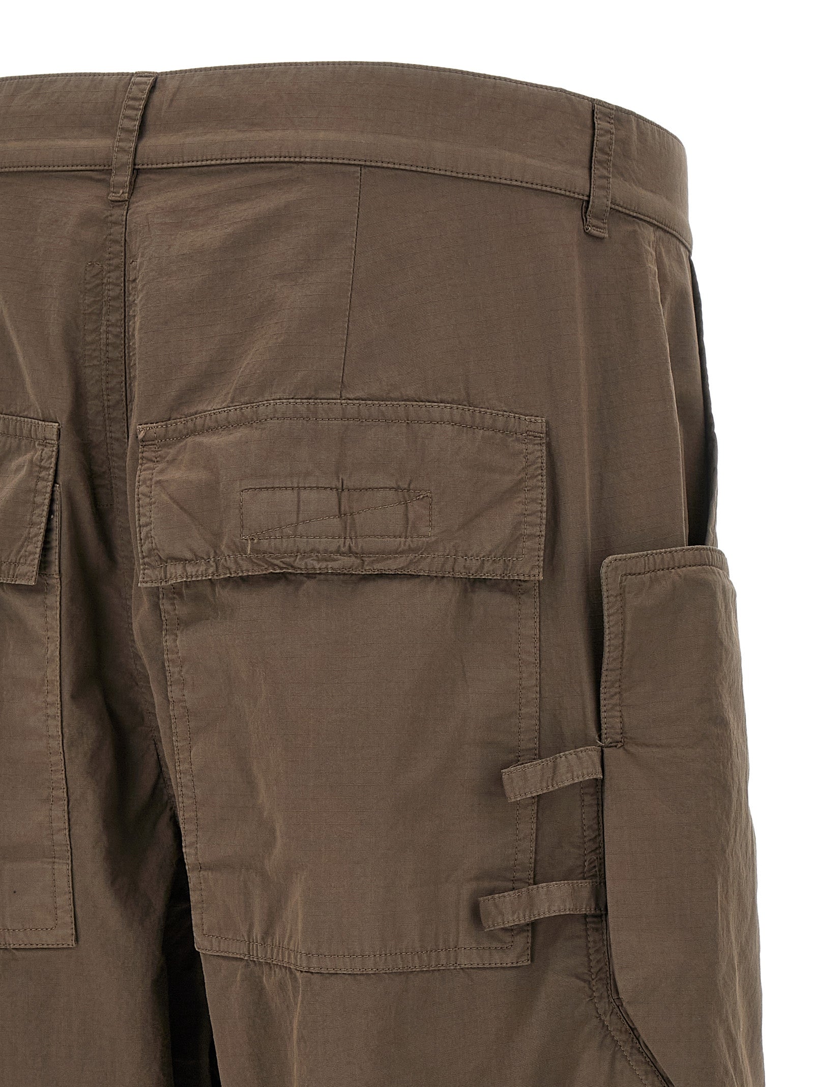 Cargo Pants by DRKSHDW for men in cotton brown & patterned features a sartorial silhouette, showcasing a sophisticated relaxed-fit & wide with a refined long and elegant .