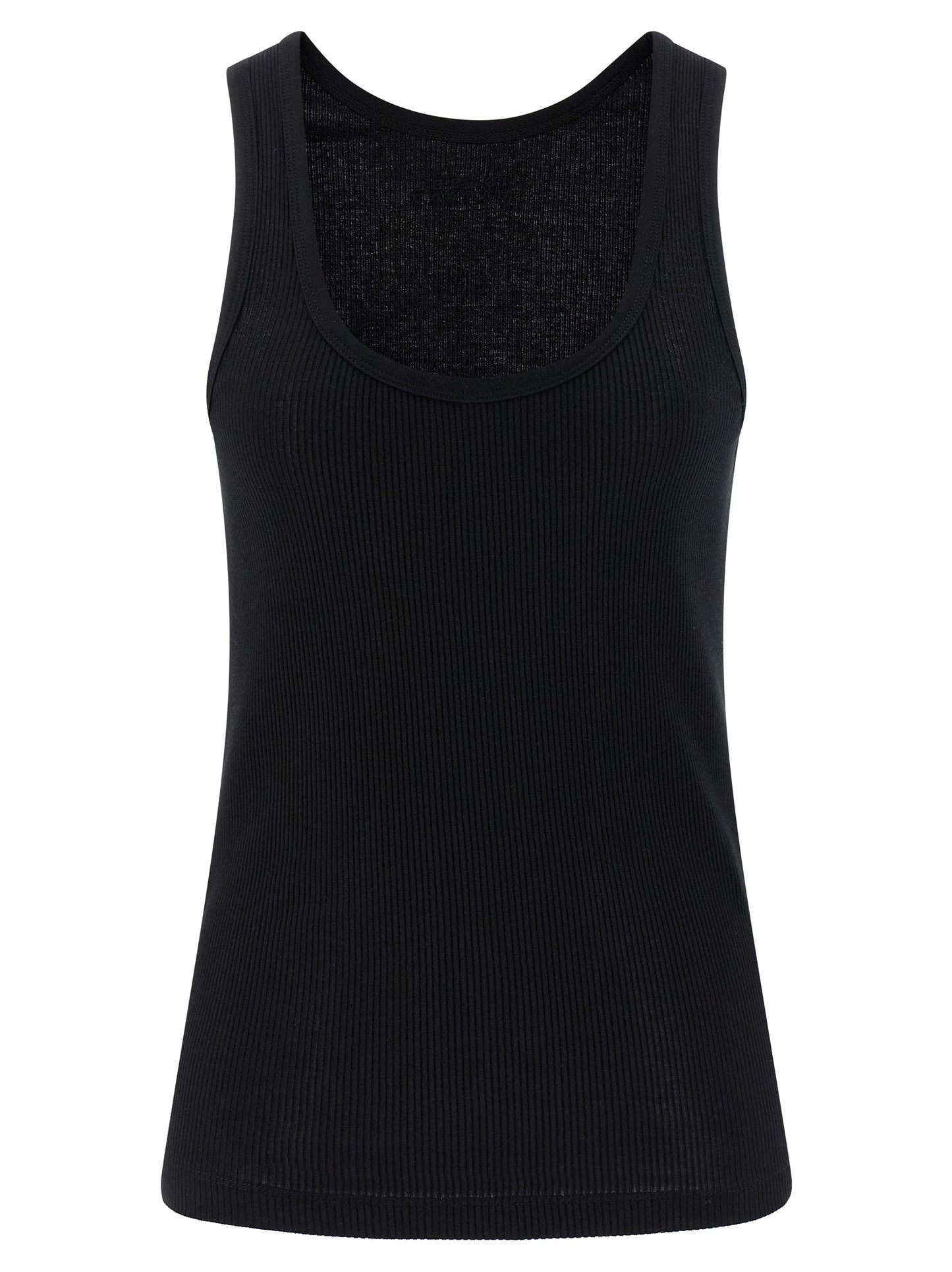 Tank Top by Isabel Marant for women in cotton black showcases a meticulous silhouette, artfully finished with a meticulous round neckline and sleeveless for a sophisticated, meticulous look.