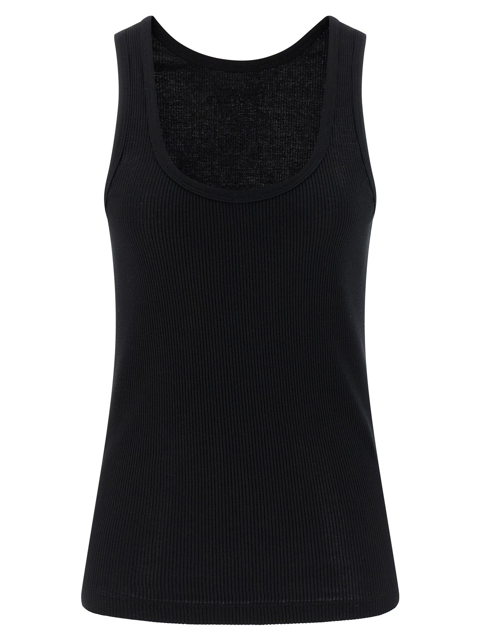Tank Top by Isabel Marant for women in cotton black showcases a meticulous silhouette, artfully finished with a meticulous round neckline and sleeveless for a sophisticated, meticulous look.
