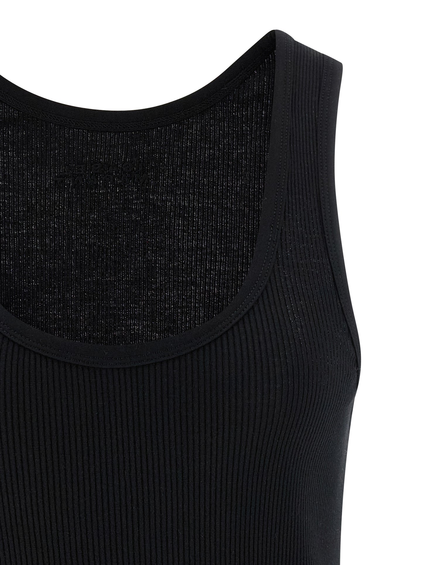 Tank Top by Isabel Marant for women in cotton black showcases a perennial silhouette, artfully detailed with a design and a perennial round neckline.
