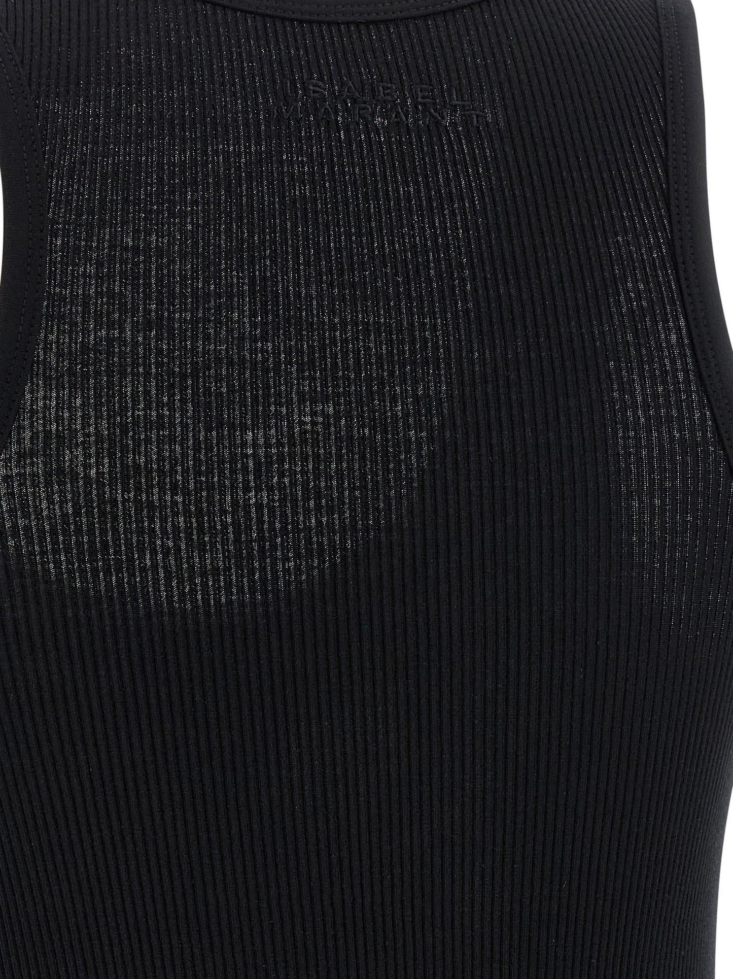 Tank Top by Isabel Marant for women in cotton black showcases a streamlined Women's Wide Round Neck Cotton Tank Top design with a streamlined and .