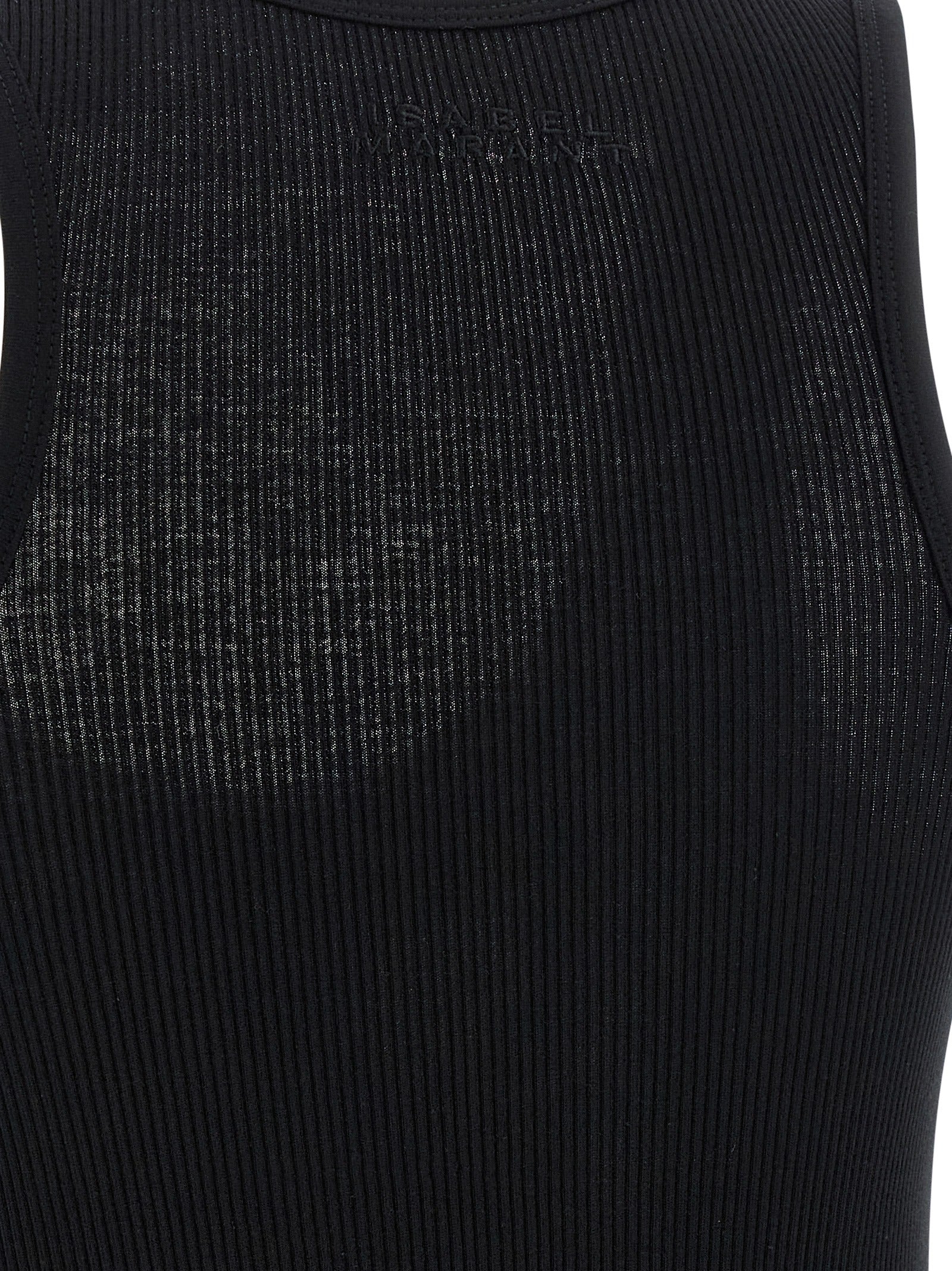 Tank Top by Isabel Marant for women in cotton black showcases a streamlined Women's Wide Round Neck Cotton Tank Top design with a streamlined and .