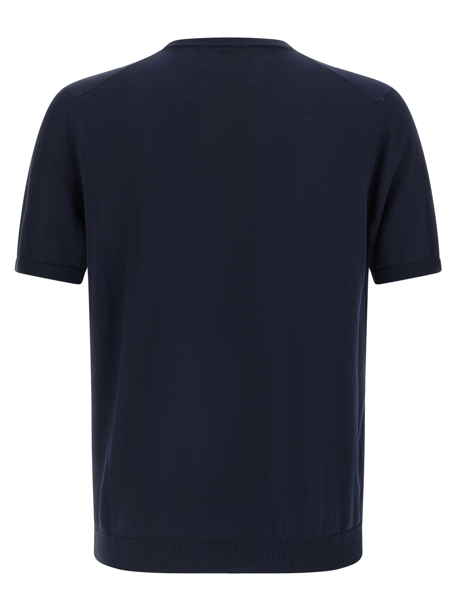Cardigan by Roberto Collina for men in cotton blue features an crisp silhouette, showcasing a sophisticated crew neckline and detail for a truly crisp finish.