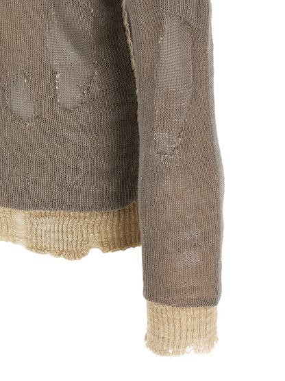 Cardigan by Diesel for men in leather linen & cotton gray & jacquard showcases a luxurious silhouette, meticulously detailed with a sophisticated and for a refined finish.