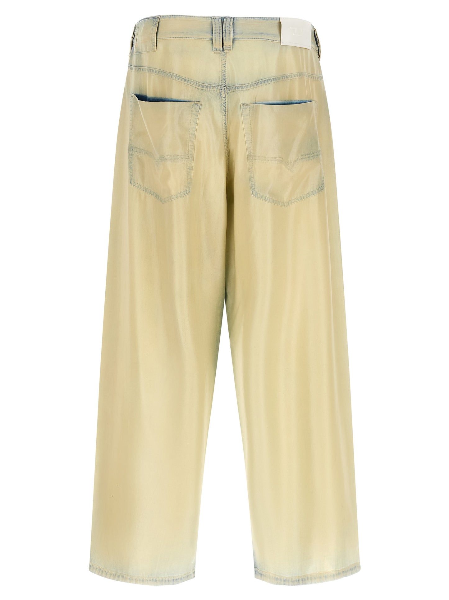Jeans by Diesel for men in lyocell denim beige presents a tailored silhouette, showcasing a tailored straight & wide and long cut with a refined mid rise for a truly tailored aesthetic.