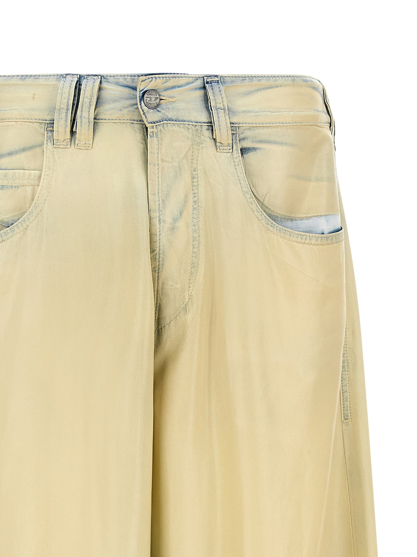 Jeans by Diesel for men in lyocell denim beige features an sartorial straight & wide and long with a mid rise cut for a sartorial finish.