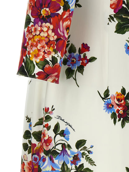 Dolce & Gabbana White Viscose Midi Dress