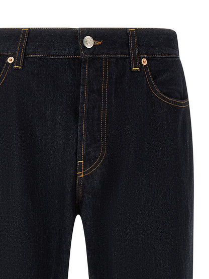 Jeans by Department 5 for men in denim cotton blue & signature features a polished silhouette with a polished straight-leg & wide, reaching a polished long and finished with a polished .