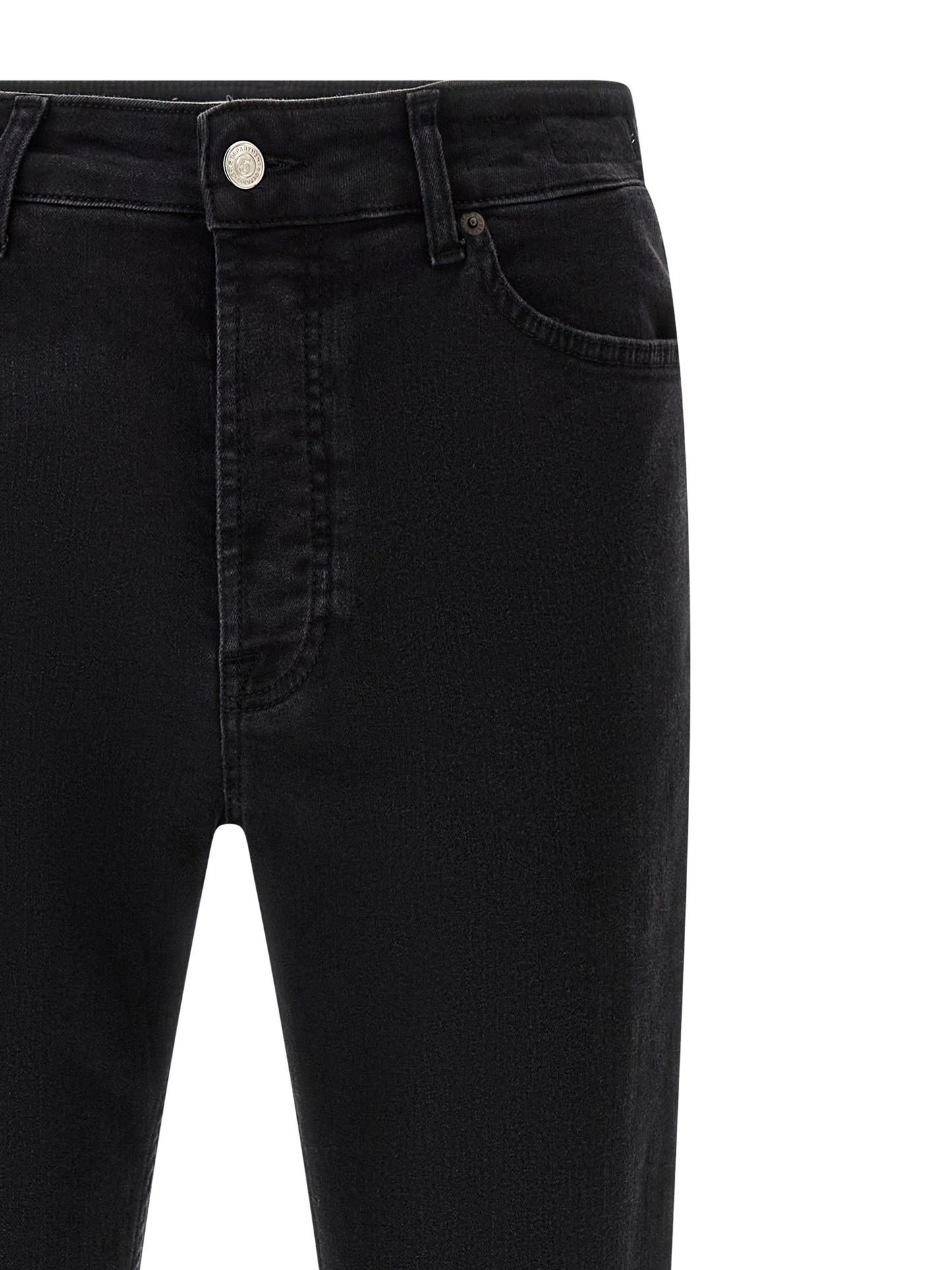 Jeans by Department 5 for men in stretch denim cotton black features a polished silhouette with a polished cropped, reaching a polished cropped and finished with a polished mid rise.