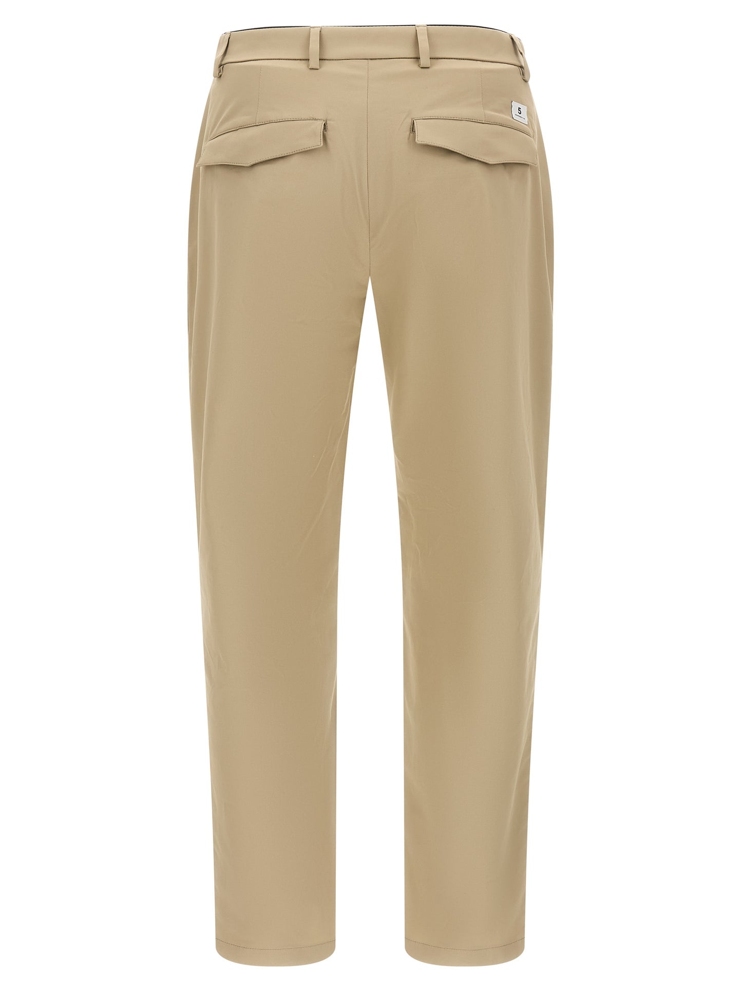 Trousers by Department 5 for men in stretch cotton beige features a tailored silhouette with a tailored cropped, defined by its cropped and a sophisticated .