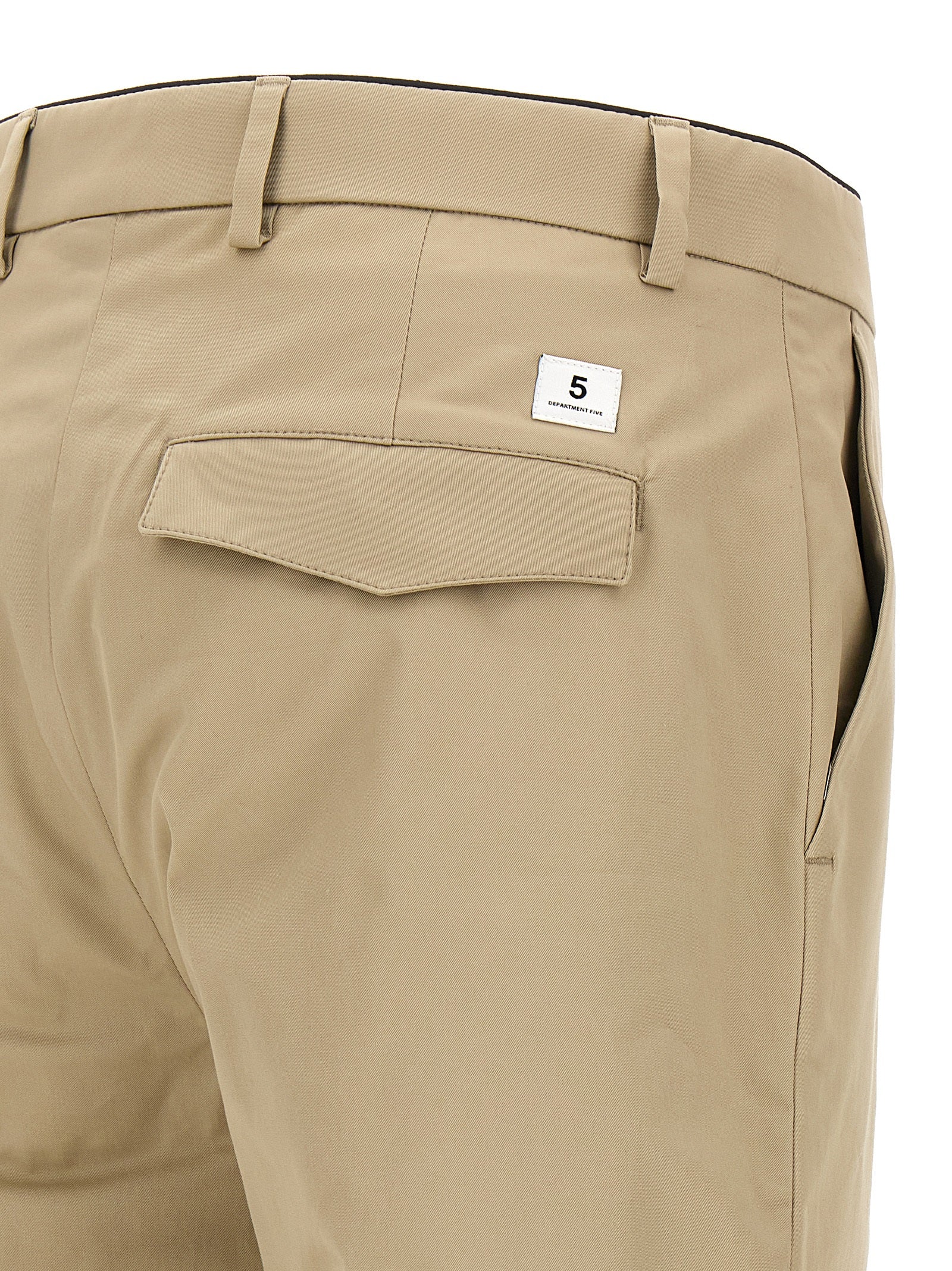 Trousers by Department 5 for men in stretch cotton beige features a sculptural silhouette, showcasing a sculptural cropped and cropped with a sophisticated for a sculptural finish.